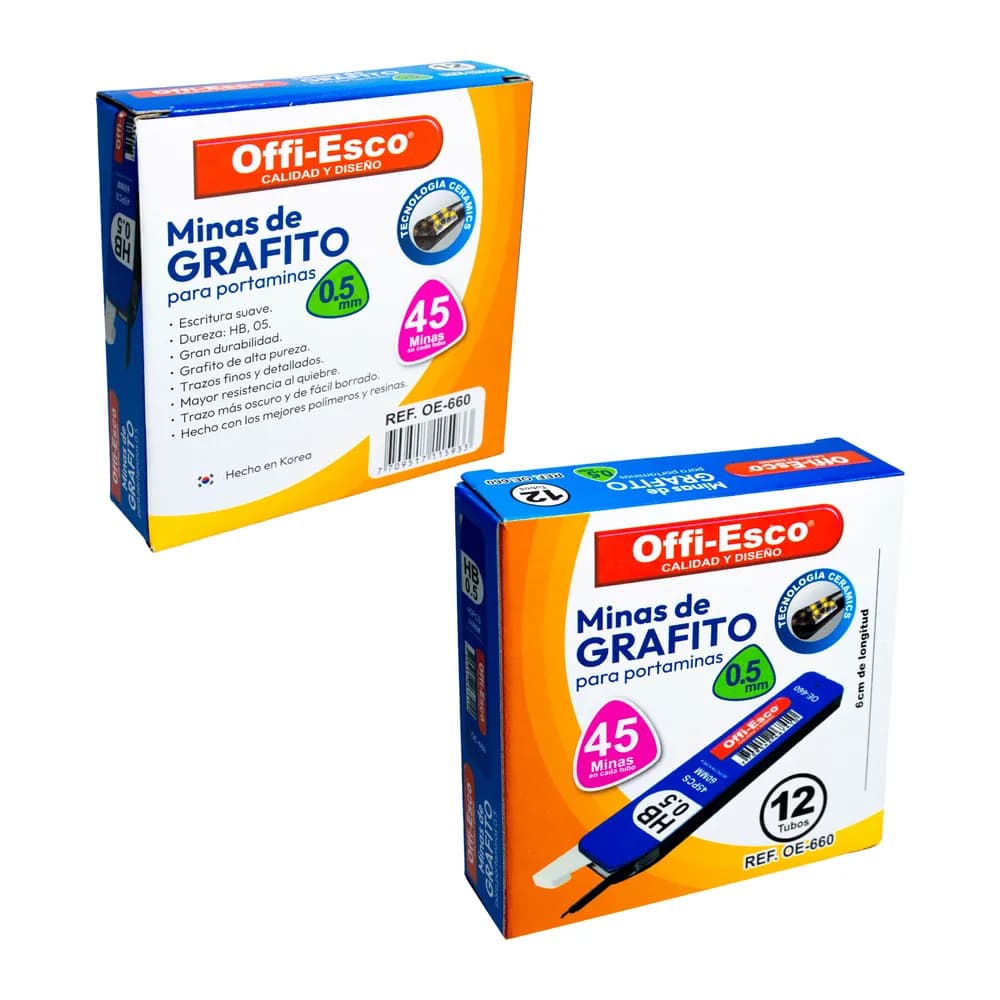 Minas de grafito para portaminas 0.5 mm Oe-660 Offi-Esco