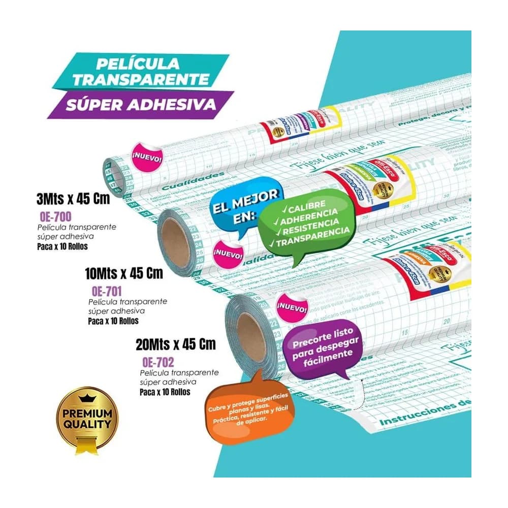 Película Transparente Súper Adhesiva *20Mt OE-702 Offi-Esco