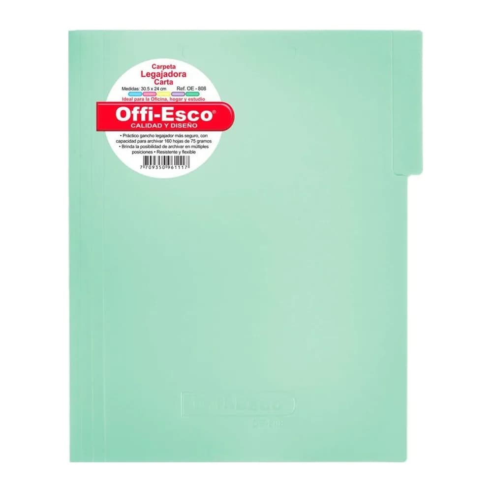 Carpeta legajadora carta, con gancho Offi-Esco