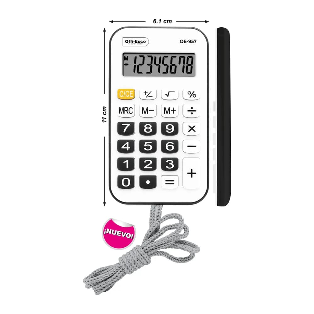 Calculadora de bolsillo con cordón 8 dígitos Offi-Esco