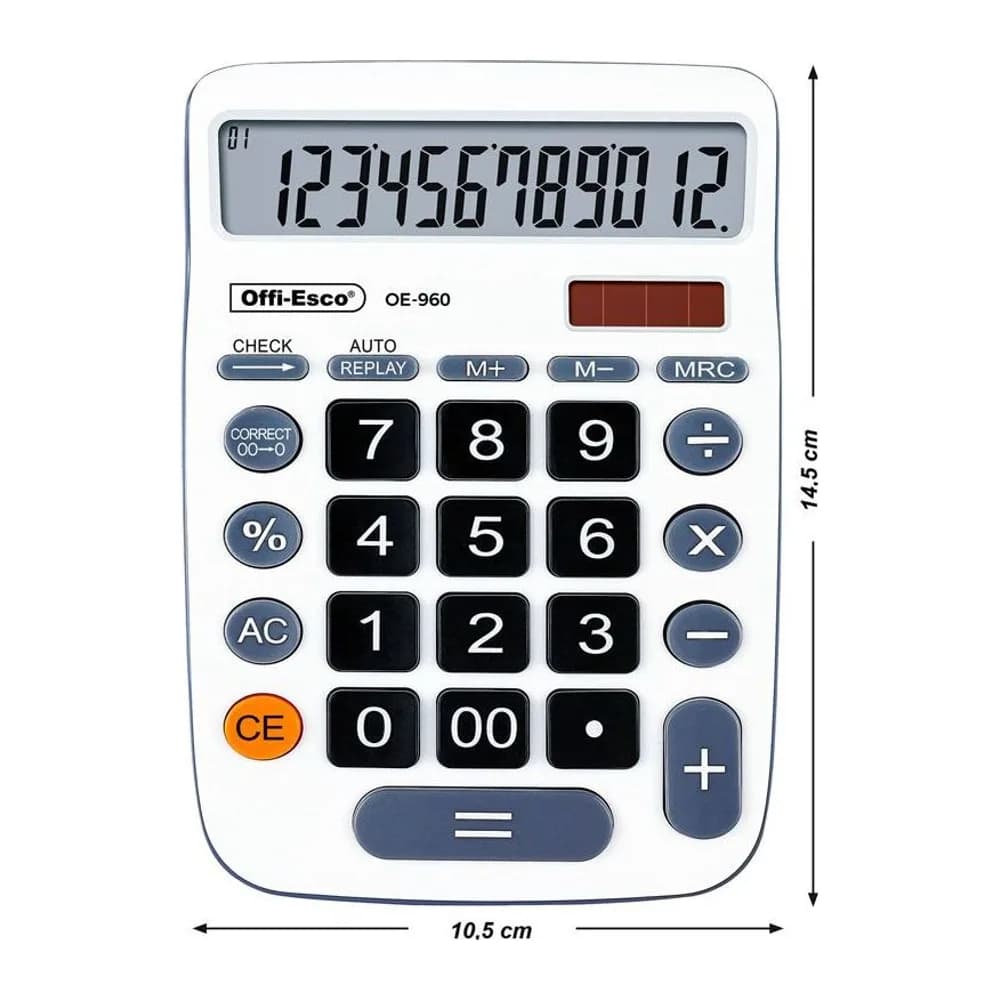 Calculadora Electrónica Mediana 12 dígitos Offi-Esco