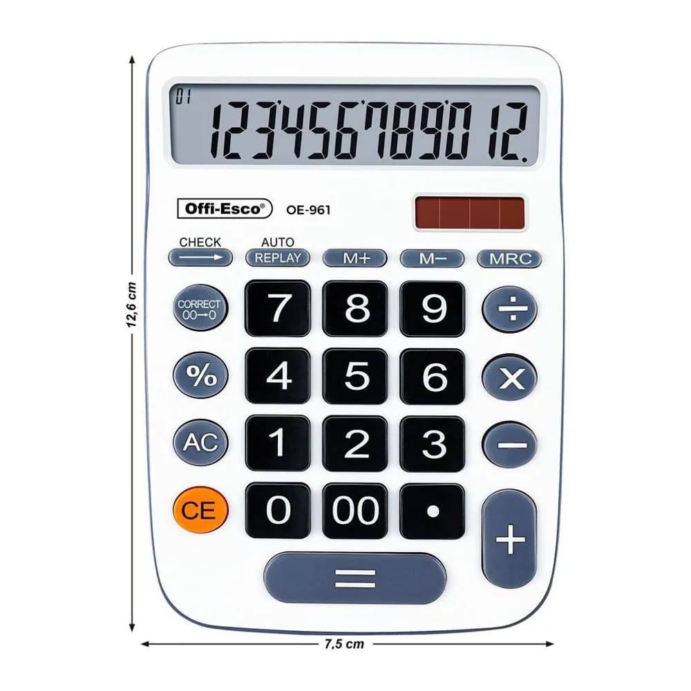 Calculadora electrónica Grande 12 dígitos Offi-Esco