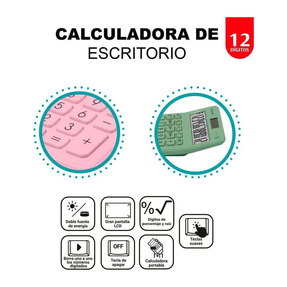 Calculadora Electrónica 12 dígitos Offi-Esco