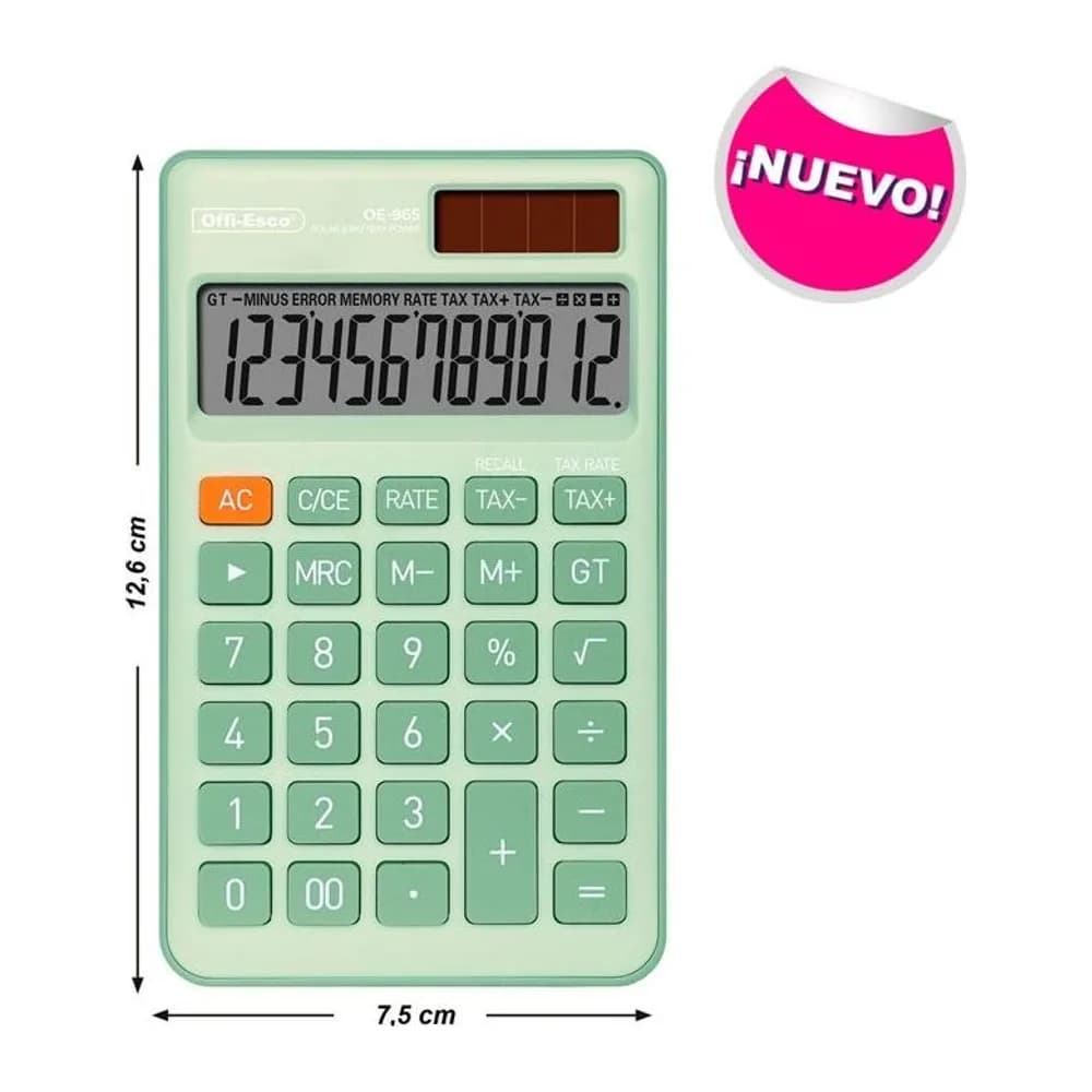 Calculadora de bolsillo 12 dígitos Offi-Esco