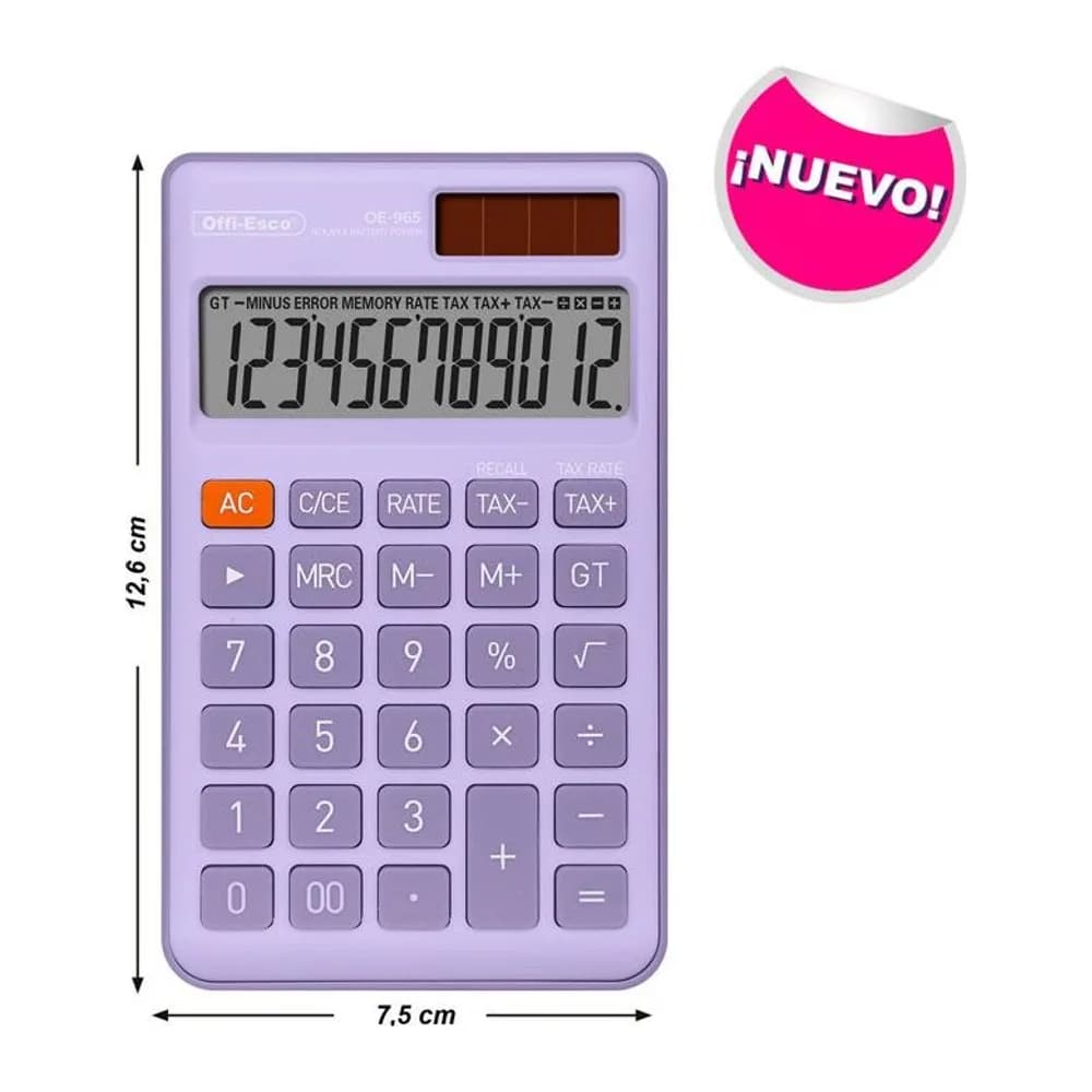 Calculadora de bolsillo 12 dígitos Offi-Esco