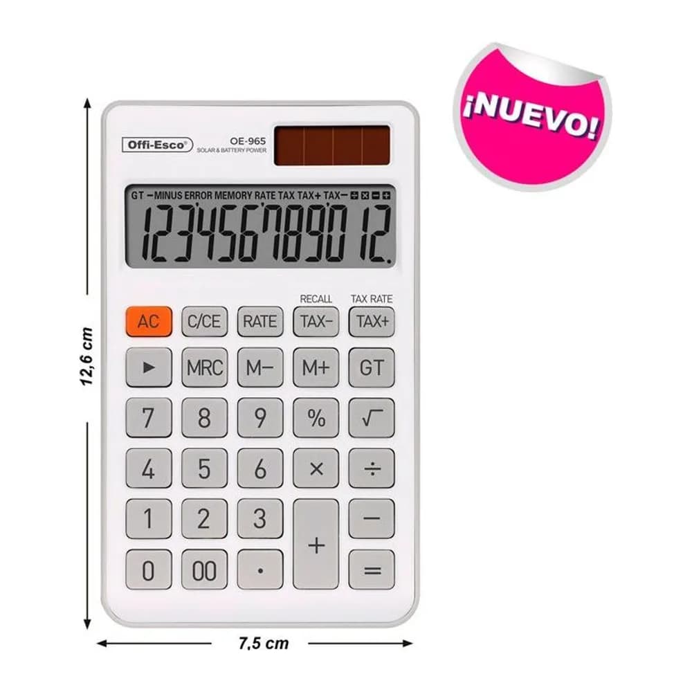 Calculadora de bolsillo 12 dígitos Offi-Esco