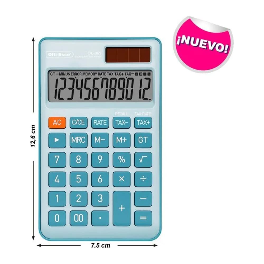 Calculadora de bolsillo 12 dígitos Offi-Esco