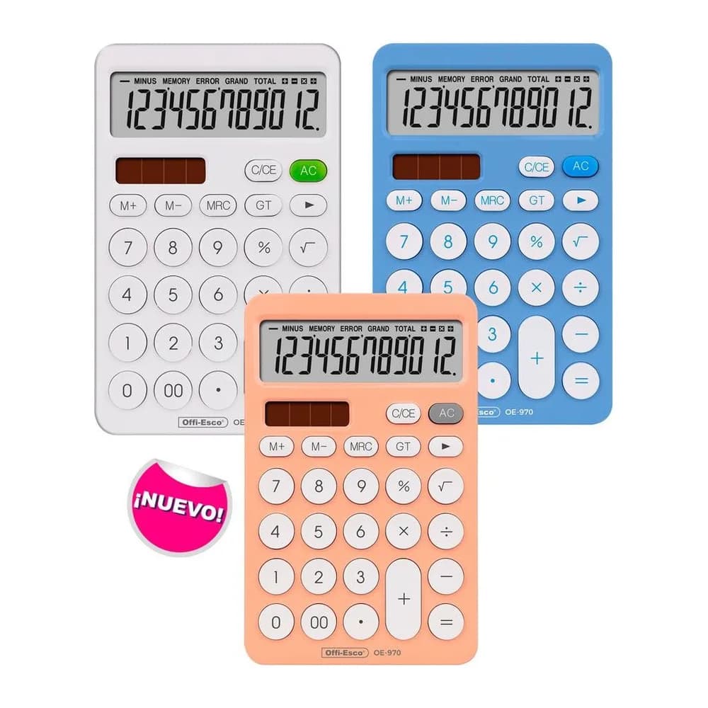 Calculadora electrónica 12 dígitos Offi-Esco
