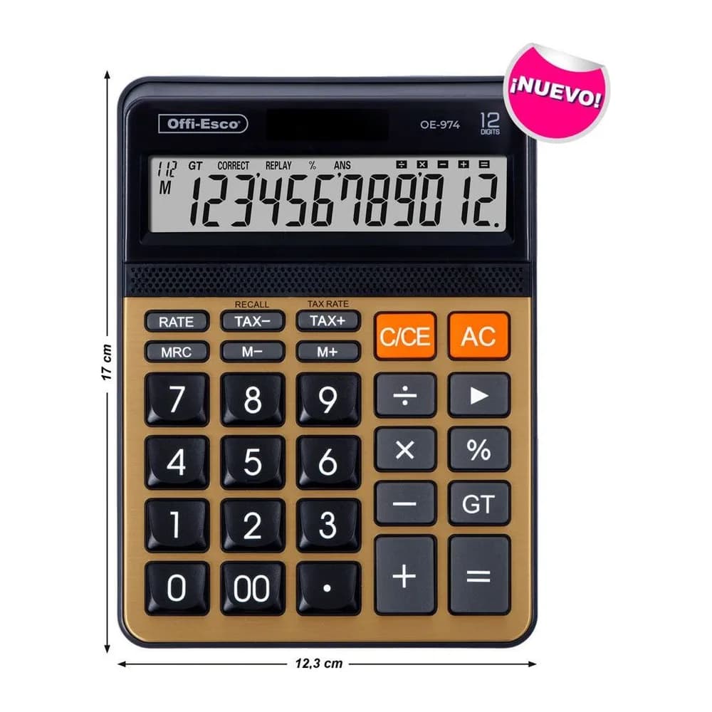 Calculadora electrónica 12 dígitos Offi-Esco