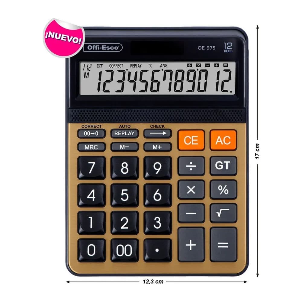Calculadora electrónica 12 dígitos Offi-Esco
