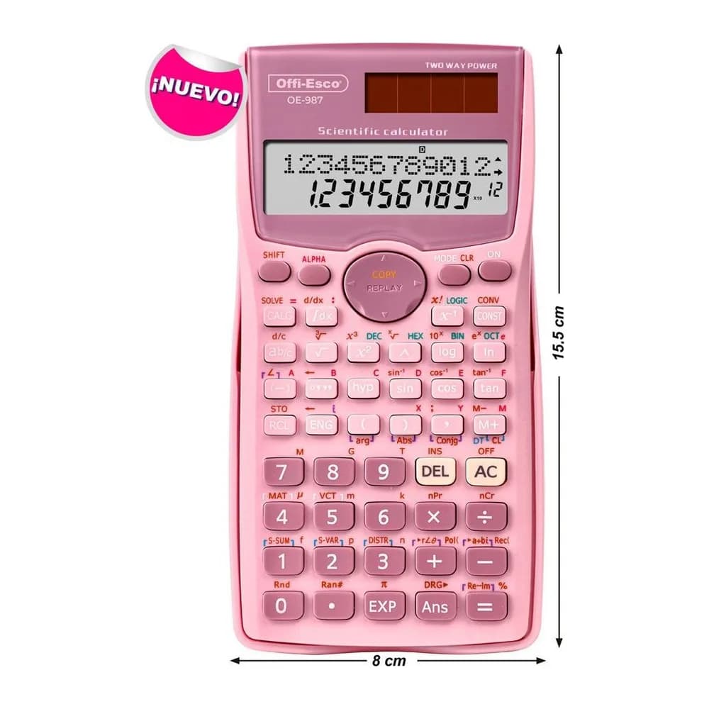 Calculadora científica 12 dígitos – 401 funciones Offi-Esco