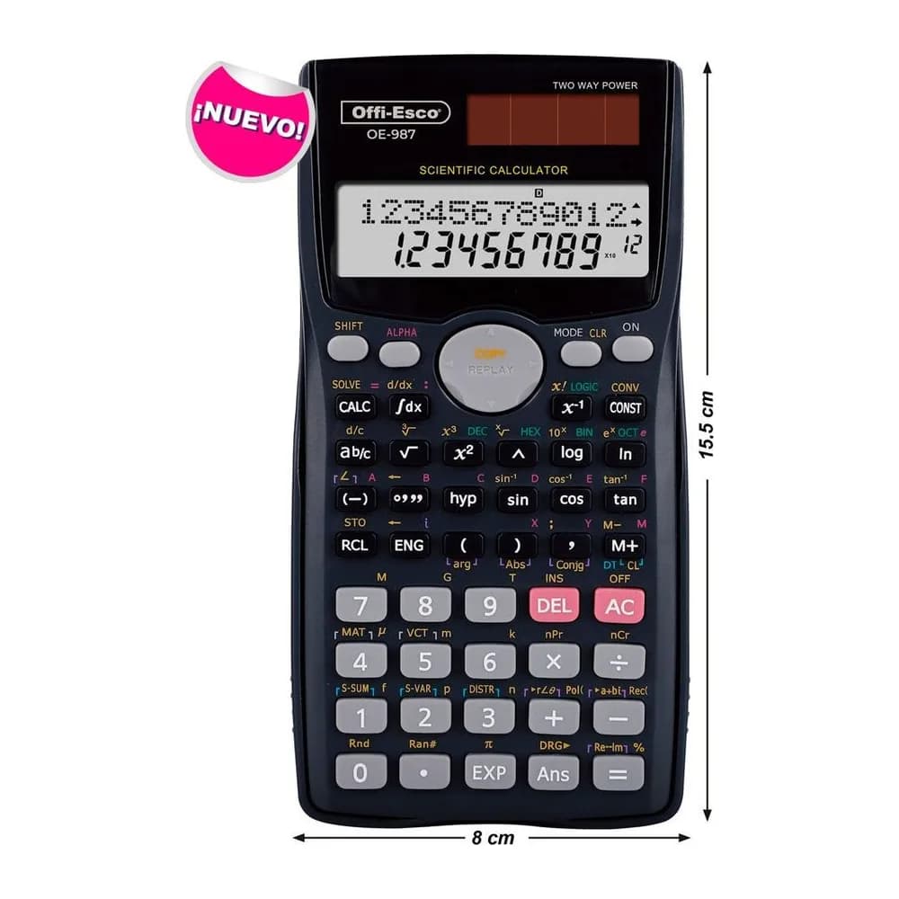 Calculadora científica 12 dígitos – 401 funciones Offi-Esco