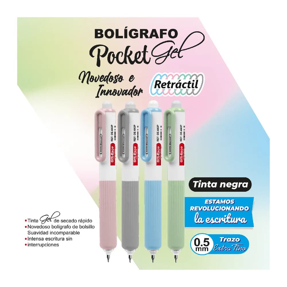 Bolígrafo OE-040P Gel 0.5MM Pocket Offi-Esco