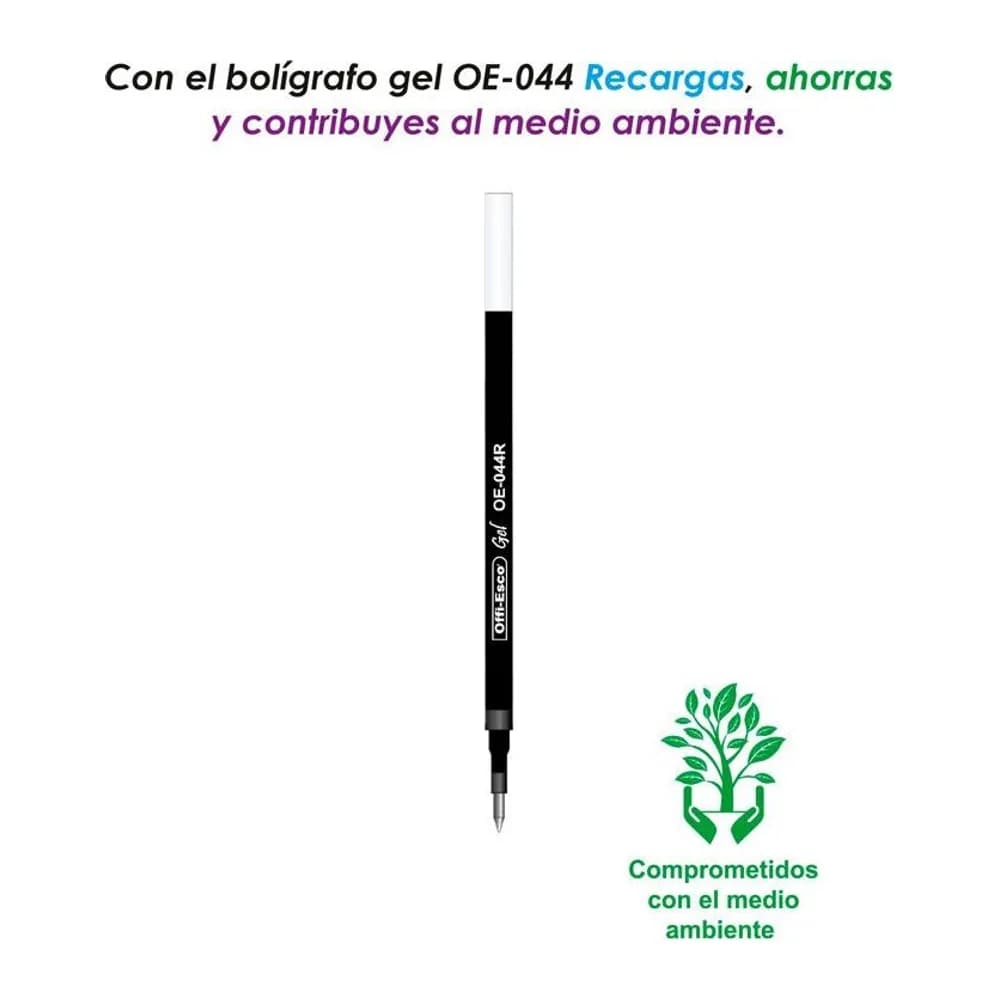 Recarga para bolígrafo gel OE-044 0.7 m Offi-Esco