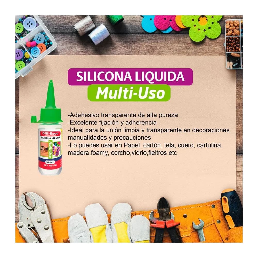 Silicona liquida 250 ML Offi-Esco