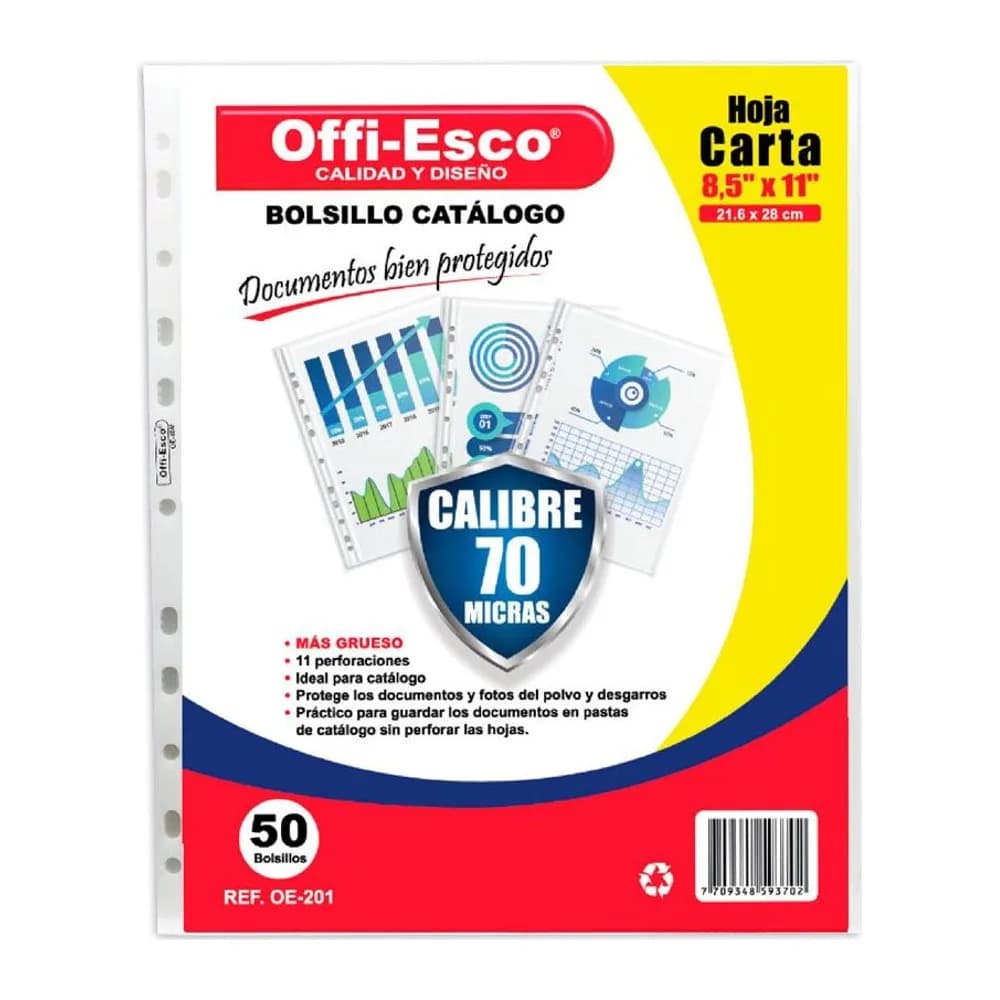 Bolsillo catálogo carta de 70 micras Offi-Esco