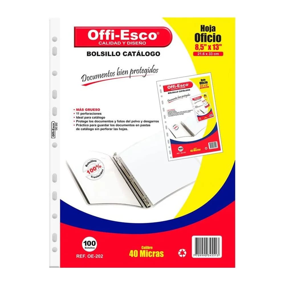 Bolsillo catálogo oficio de 40 micras Offi-Esco