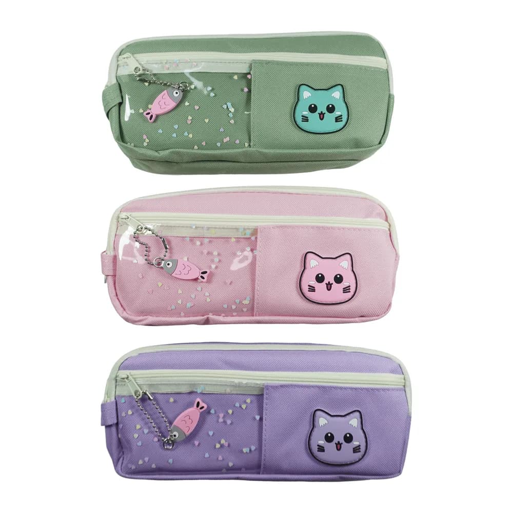 Cartuchera Oe-2346 3B Gatos/Pez Offi-Esco