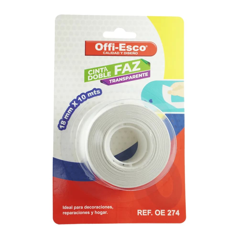 Cinta Doble Faz Transparente 18mm x 10m OE-274 Offi-Esco