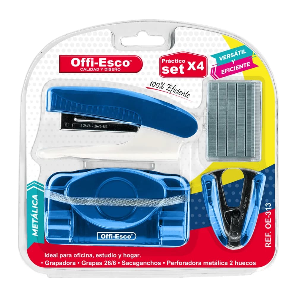 Set Grapadora, Perforadora y Sacaganchos Oe-313 Offi-Esco