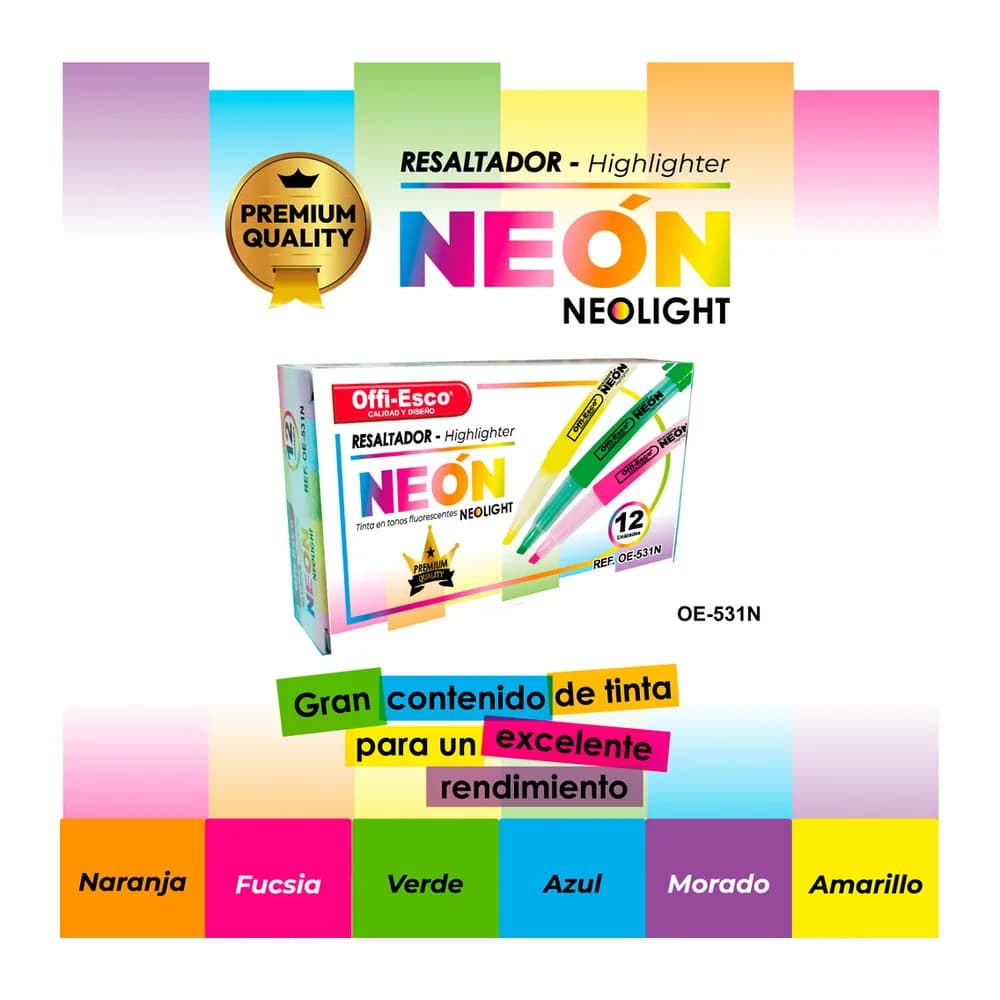 Resaltadores Neón Neolight OE-531N Offi-Esco